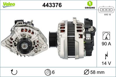Генератор VALEO 443376