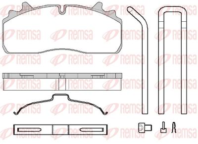 Bremžu uzliku kompl., Disku bremzes REMSA JCA 1726.80