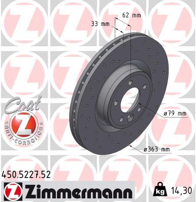 Тормозной диск ZIMMERMANN 450.5227.52