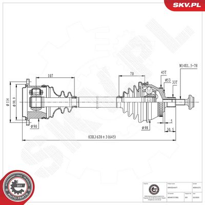Piedziņas vārpsta ESEN SKV 40SKV272