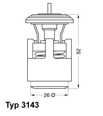 Termostats, Dzesēšanas šķidrums BorgWarner (Wahler) 3143.87D