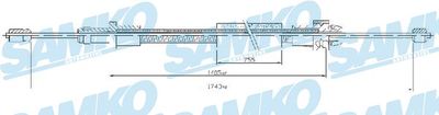 Тросик, cтояночный тормоз SAMKO C0093B