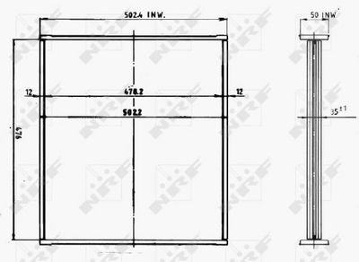 сетка радиатора, охлаждение двигателя NRF 17661