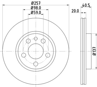 HELLA PAGID 8DD355105621 Bremžu diski