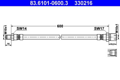 Тормозной шланг ATE 83.6101-0600.3