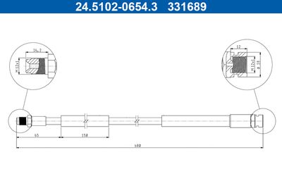Тормозной шланг ATE 24.5102-0654.3