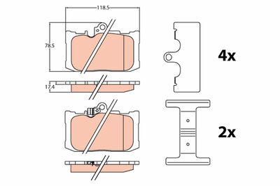 Комплект тормозных колодок, дисковый тормоз TRW GDB4460
