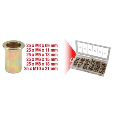 Asortiments, Vītņotas kniedes KS TOOLS 970.0610