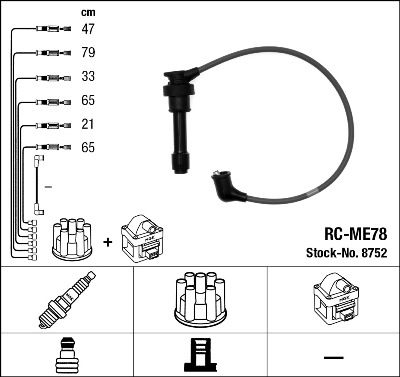 Комплект проводов зажигания NGK 8752