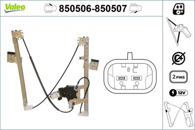 Stikla pacelšanas mehānisms VALEO 850506