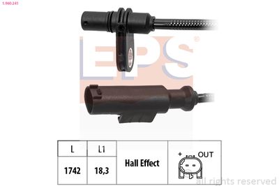 Датчик, частота вращения колеса EPS 1.960.241