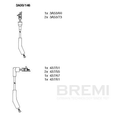Augstsprieguma vadu komplekts BREMI 3A00/146