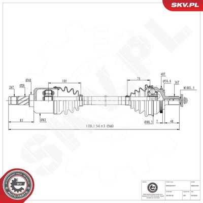 Piedziņas vārpsta ESEN SKV 40SKV454