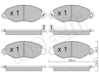 Комплект тормозных колодок, дисковый тормоз METELLI 22-0536-0