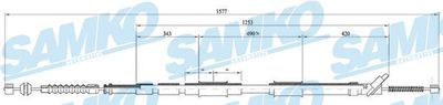 Тросик, cтояночный тормоз SAMKO C0875B