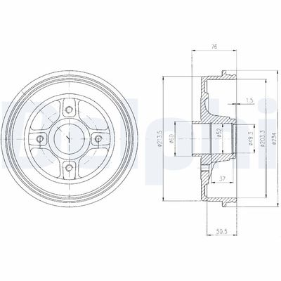 Bremžu trumulis DELPHI BF480
