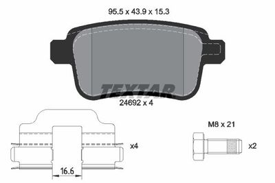 Bremžu uzliku kompl., Disku bremzes TEXTAR 2469201