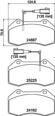 Bremžu uzliku kompl., Disku bremzes HELLA PAGID 8DB 355 016-141