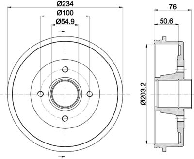 Bremžu trumulis HELLA PAGID 8DT 355 300-641