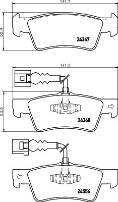 Bremžu uzliku kompl., Disku bremzes HELLA PAGID 8DB 355 012-441