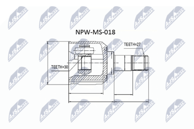 Шарнирный комплект, приводной вал NTY NPW-MS-018