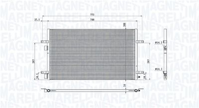 Конденсатор, кондиционер MAGNETI MARELLI 350203901000