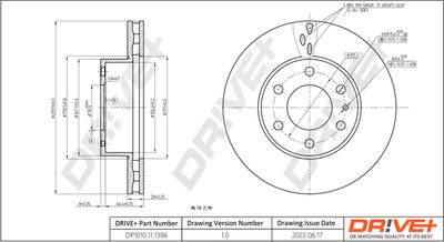 Тормозной диск Dr!ve+ DP1010.11.1386