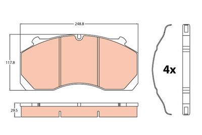Bremžu uzliku kompl., Disku bremzes TRW GDB5099