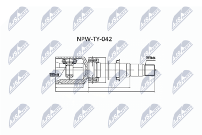 Šarnīru komplekts, Piedziņas vārpsta NTY NPW-TY-042