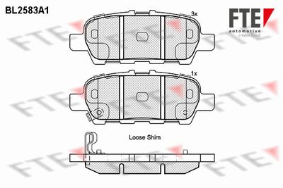 Bremžu uzliku kompl., Disku bremzes FTE 9010833