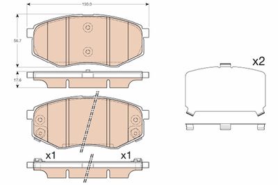 Bremžu uzliku kompl., Disku bremzes TRW GDB3553