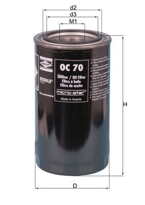 Eļļas filtrs KNECHT OC 70