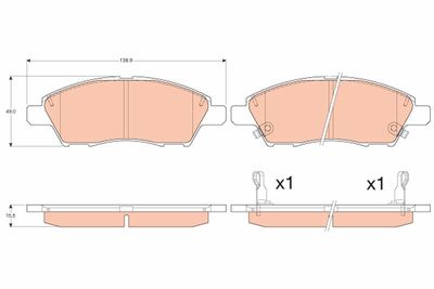 Bremžu uzliku kompl., Disku bremzes TRW GDB3613