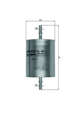 Топливный фильтр MAHLE KL 409