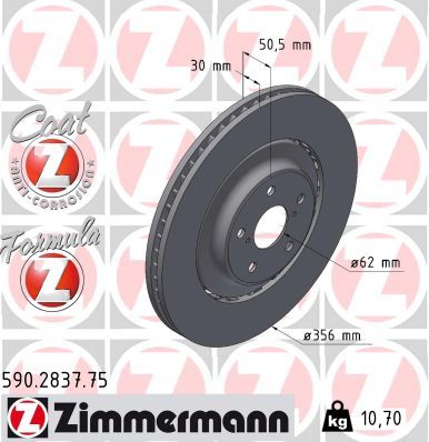Bremžu diski ZIMMERMANN 590.2837.75