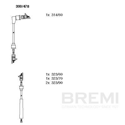 Комплект проводов зажигания BREMI 300/478