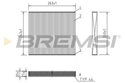 Фильтр, воздух во внутренном пространстве BREMSI FC0941