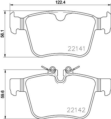 Bremžu uzliku kompl., Disku bremzes HELLA PAGID 8DB 355 023-361