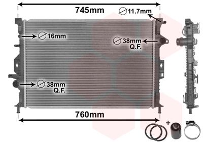 Radiators, Motora dzesēšanas sistēma VAN WEZEL 18002425