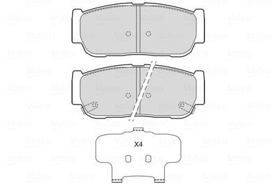 Bremžu uzliku kompl., Disku bremzes VALEO 601724