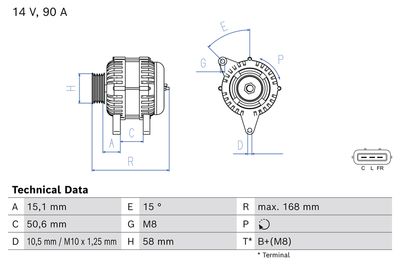 Ģenerators BOSCH 0 986 085 060
