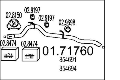 Труба выхлопного газа MTS 01.71760