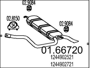 Глушитель выхлопных газов конечный MTS 01.66720