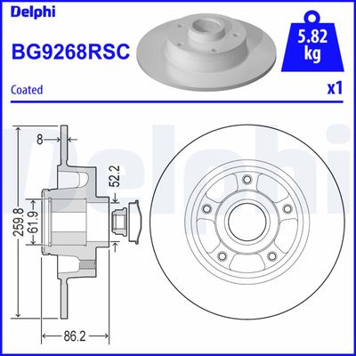 Тормозной диск DELPHI BG9268RSC