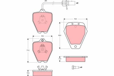 Bremžu uzliku kompl., Disku bremzes TRW GDB1451