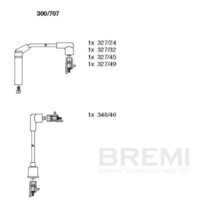 Augstsprieguma vadu komplekts BREMI 300/707