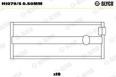 Подшипник коленвала GLYCO H1079/5 0.50mm