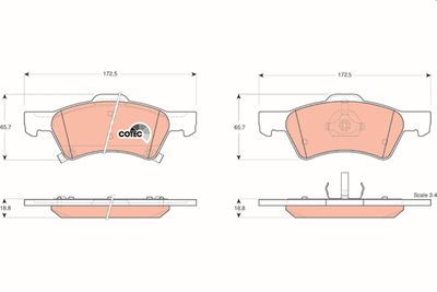 Комплект тормозных колодок, дисковый тормоз TRW GDB4129