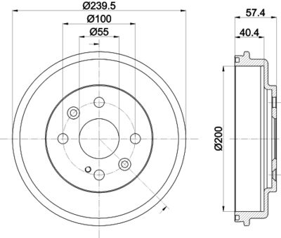 Bremžu trumulis HELLA PAGID 8DT 355 302-491