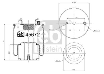Pneimoatsperes spilvens, Pneimopiekare FEBI BILSTEIN 45672